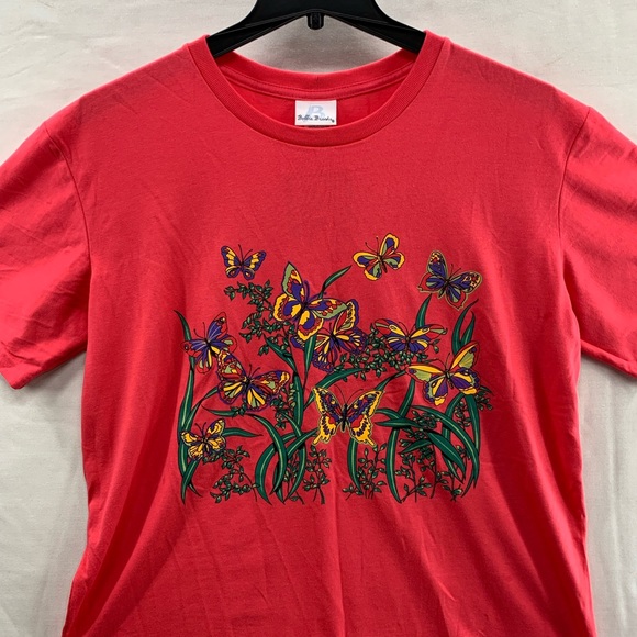 Bobbie Brooks Women Short Sleeve Crew Neck Red Floral Print Top T-Shirt Size XL - Picture 4 of 12